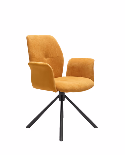 Armlehnstuhl MANOA - drehbar, Stoff, Senfgelb