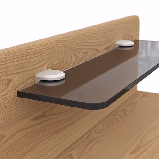 Nachttisch Lenoso - Eiche Nachbildung, Glas Champagner