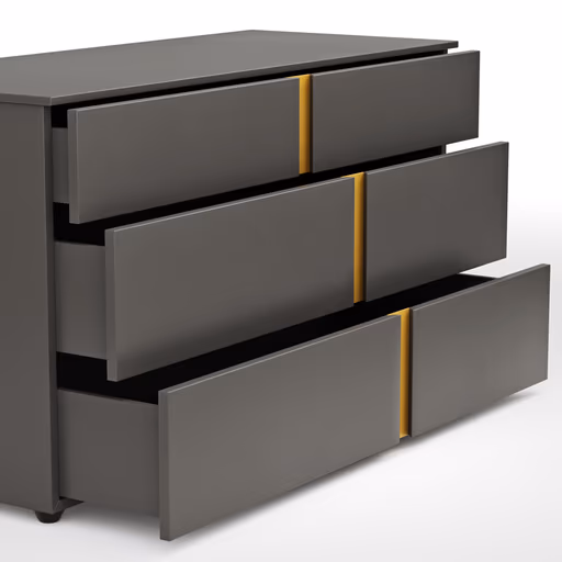 Kommode Loretto - BHT ca. 127x70x51 cm, Lack matt, Anthrazit