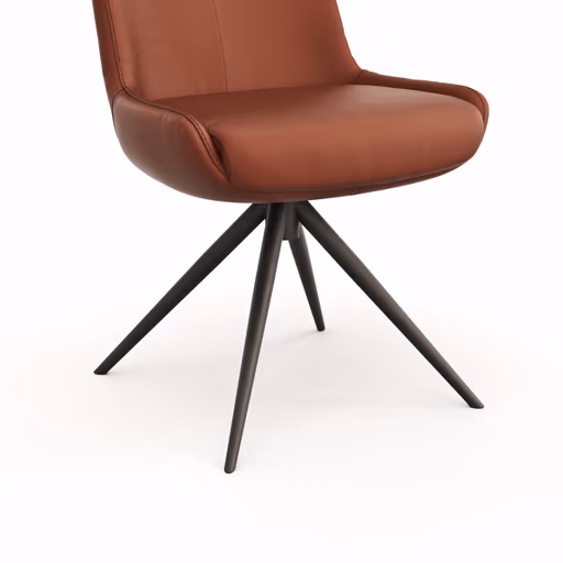 Stuhl Mis - Leder, Rost, Gestell, Schwarz