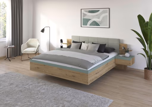 Battanlage ROMANA- Liegefläche ca. 180x200 cm, Eiche Dekor, Salbei