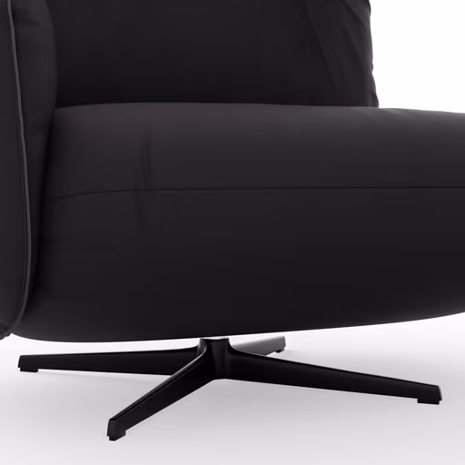 Loungesessel Lovere - Leder, Schwarz, Armlehne links