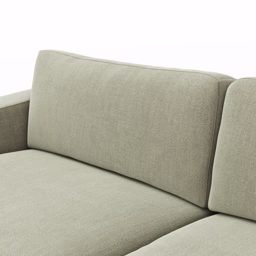 Ecksofa Juni - 1,5-Sitzer mit Longchair rechts, Stoff, Lindgrün