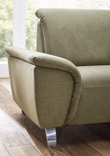 Ecksofa - 2-Sitzer mit Ecke rechts, Stoff, Olive