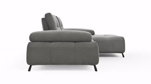Ecksofa Comodo - 1-Sitzer, Longchair Rechts, Stoff, Hellgrau