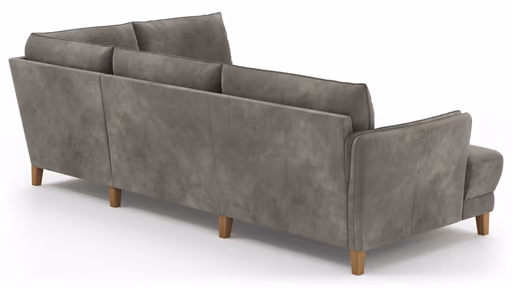 Sofa Stamford - 3,5-Sitzer, Bogen links mit Ecksofa 2-sitzig und Abschlusshocker Rechts, Stoff, Anthrazit