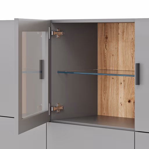 Highboard Palos - Lack, Hellgrau