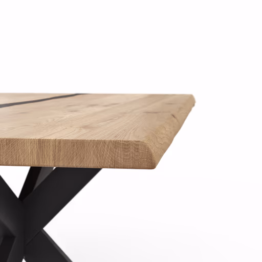 Esstisch Kima - LB ca. 180x100 cm, Wildeiche massiv mit Epoxid-Harz