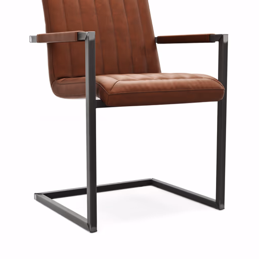 Armlehnstuhl Cambridge - Leder, Cognac