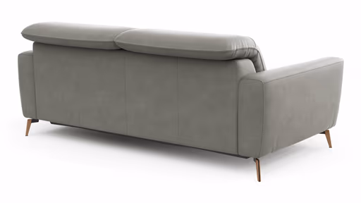 Sofa Tulsa KV - 3-Sitzer, inkl. Sitzvorzug (motorisch) und Kopfteilverstellung, Leder, Graubeige
