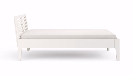 Bettgestell 1660 - Liegefläche ca. 140x200 cm, Kiefer massiv, Weiß