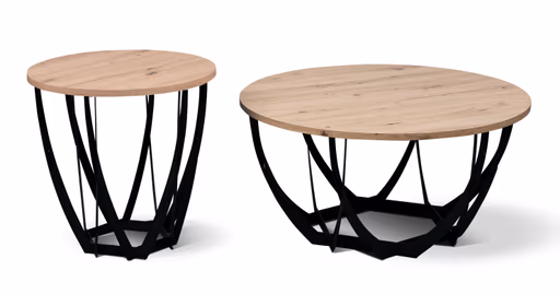 Beistelltisch - Ø/H ca. 50x50 cm, Artisan Eiche Nachbildung, Schwarz