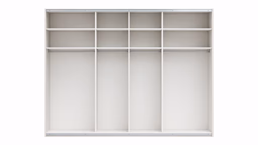 Schwebetürenschrank Viana - B ca. 301 cm, Lack, Weiß
