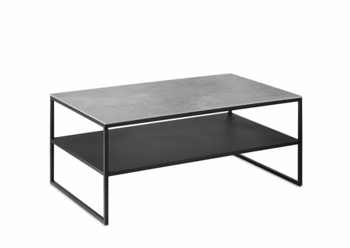 Couchtisch Kai - LBH 100x60x42 cm, Keramik, Kiesel