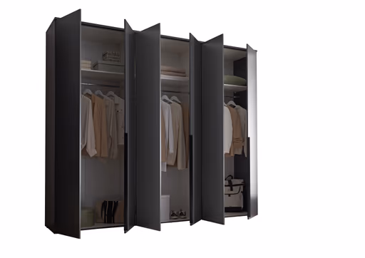 Drehtürenschrank- B ca. 270 cm, Graphit
