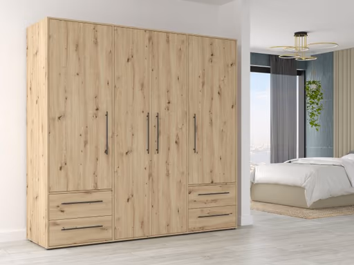 Drehtürenschrank FATHIE- B ca. 206 cm, Eiche Dekor