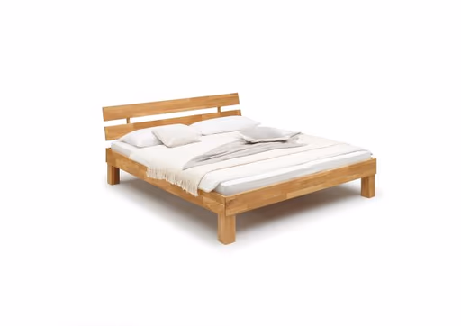 Bettgestell- Liegefläche ca. 180x200 cm, Wildeiche, Massiv, Geölt