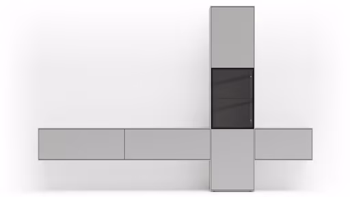 Wohnwand Medio - Lack, Weiß