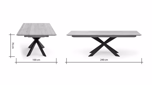 Esstisch Talara Lola - ausziehbar, LB ca. 240x100cm, Wildeiche Bianco