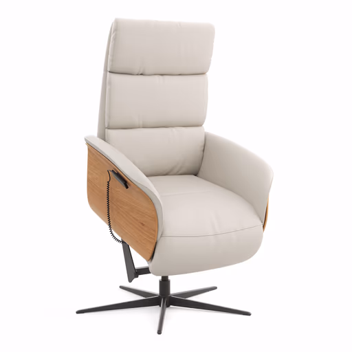 Relaxsessel Amila - Größe L, inkl. 4-motorischer Relaxfunktion und Aufstehhilfe, Leder, Silbergrau