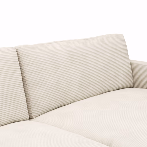 Ecksofa Janne - 1,5-Sitzer, Longchair rechts, Cord, Offwhite
