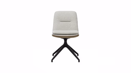 Polsterstuhl Macano - drehbar, Stoff & Leder, Hellgrau, Steingrau