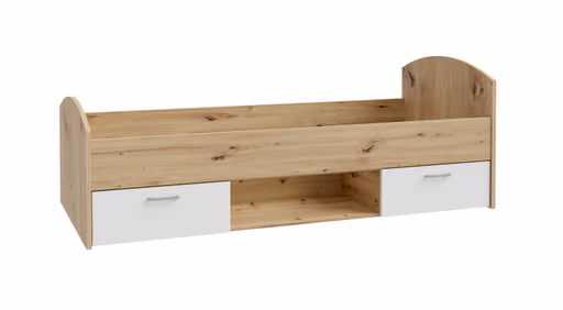 Bettgestell FILIPO- Liegefläche ca. 90x200 cm, Eiche Dekor, Weiß