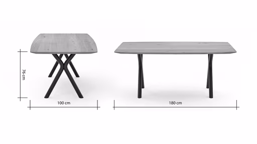 Esstisch 3150 - LB ca. 180x100 cm, Eiche massiv geölt