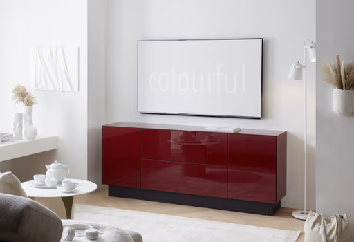 Lowboard - B ca. 181 cm, Bordeauxrot