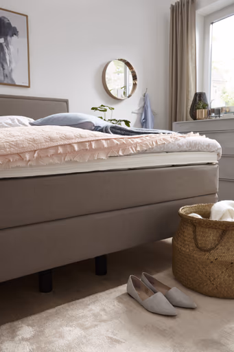 Boxspringbett Valencia - Liegefläche ca. 180x200 cm, Stoff, Mauve