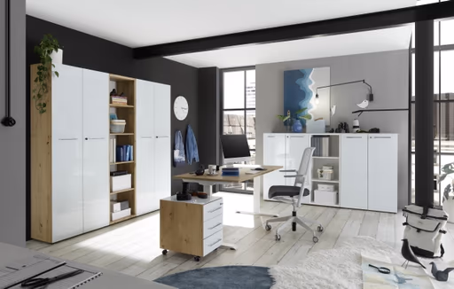 Rollcontainer GWEN - B/H/T ca. 40x55x50 cm, Eiche Dekor