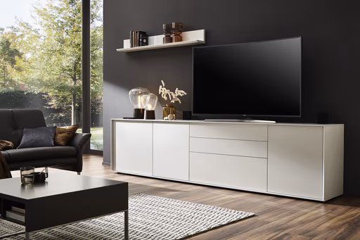 Lowboard Parano - Lack, Silbergrau