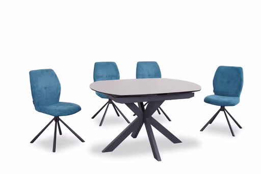 Stuhl MANOA - drehbar, Stoff, Petrol