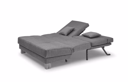 Funktionssofa EASY Optik B - 2-Sitzer, 155 cm inkl. Schlaffunktion, Stoff, Hellgrau