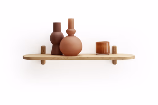 Wandregal Signe - B ca. 78 cm, Asteiche massiv, Geölt