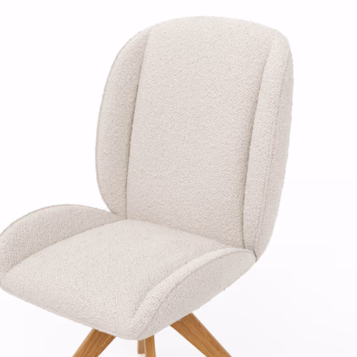 Stuhl Alara - drehbar, Stoff, Weiß