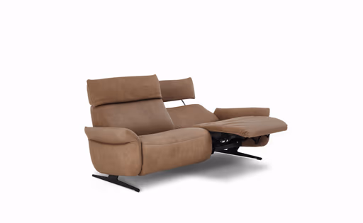 Sofa - 3-Sitzer, Relaxfunktion motorisch, Leder, Braun