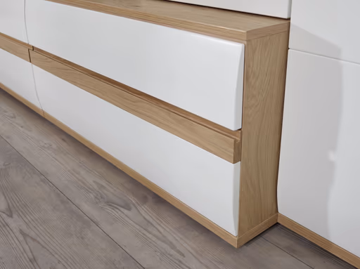 Wohnwand EM Turin - mit Beleuchtung, Tonweiß