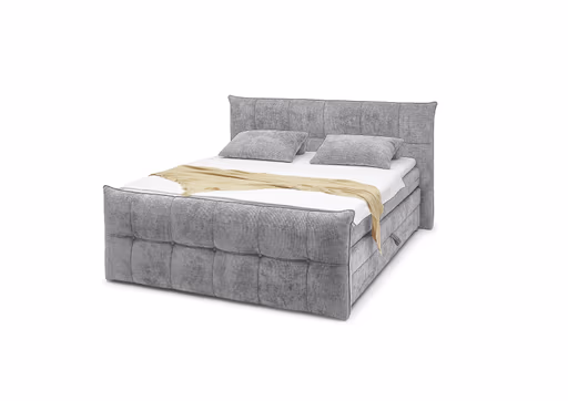 Boxspringbett- Liegefläche ca. 180x200 cm, Stoff, Grau