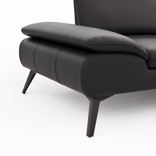 Sofa Collina - 3-Sitzer, Leder, Schwarz