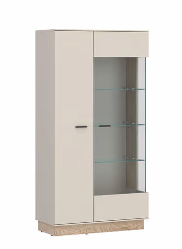 Vitrine - B ca. 75 cm, Kaschmir, Cremona Eiche Torro Nachbildung