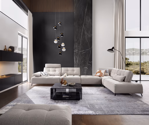 Ecksofa Comodo - Ecke links, 2,5-Sitzer, Stoff, Offwhite