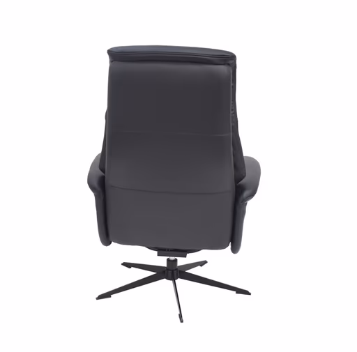 TV-Sessel MENNIS mit Hocker - drehbar, Relaxfunktion, Kopfteilverstellung, Leder, Schwarz