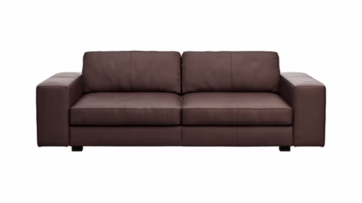 Sofa Aprino 1 - 3,5-Sitzer XL, Dickleder, Dunkelbraun, Armlehne Block breit