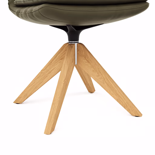 Polsterstuhl Macano - drehbar, Leder, Olive