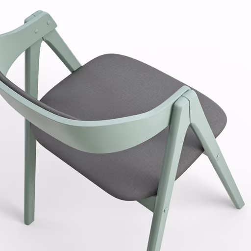 Armlehnstuhl Edge - Grau, Buche massiv, Salbei, lackiert