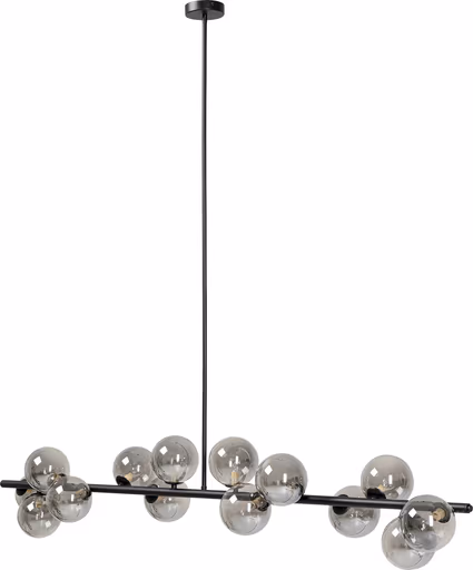 Hängeleuchte - BH ca. 155x138, Stahl, Schwarz, Glas