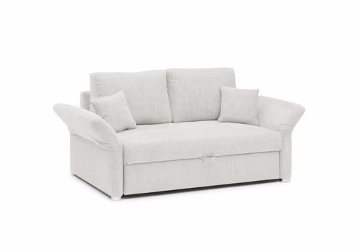 Sofa JORDEN - 2,5-Sitzer, inkl. Schlaffunktion, verstellbare Armlehnen, Stoff, Beige