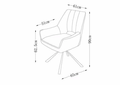 Armlehnstuhl MARESA - drehbar, Stoff, Braun