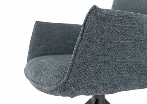Armlehnstuhl MARGIT - drehbar, Stoff, Graublau